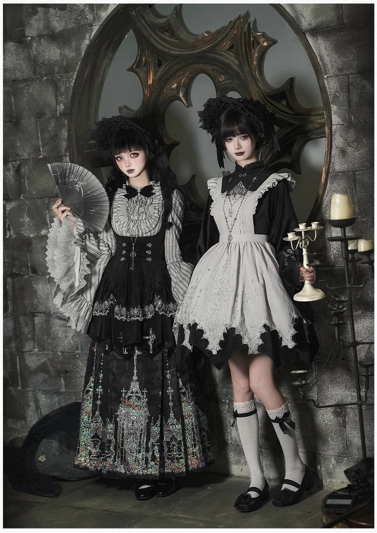 With PUJI - Raven's Night Song - Oriental Aesthetics Gothic Lolita Dress Set - Image 4