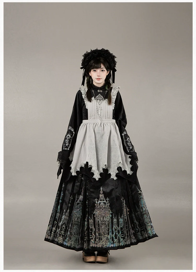 With PUJI - Raven's Night Song - Oriental Aesthetics Gothic Lolita Dress Set - Image 40