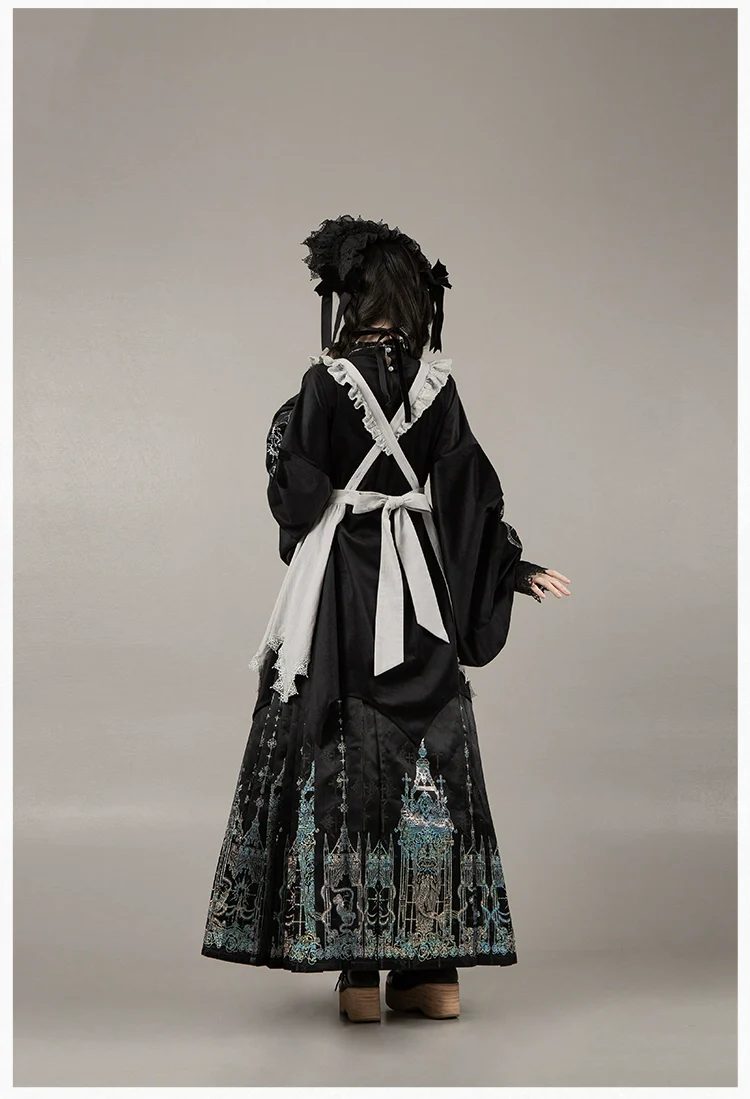 With PUJI - Raven's Night Song - Oriental Aesthetics Gothic Lolita Dress Set - Image 43