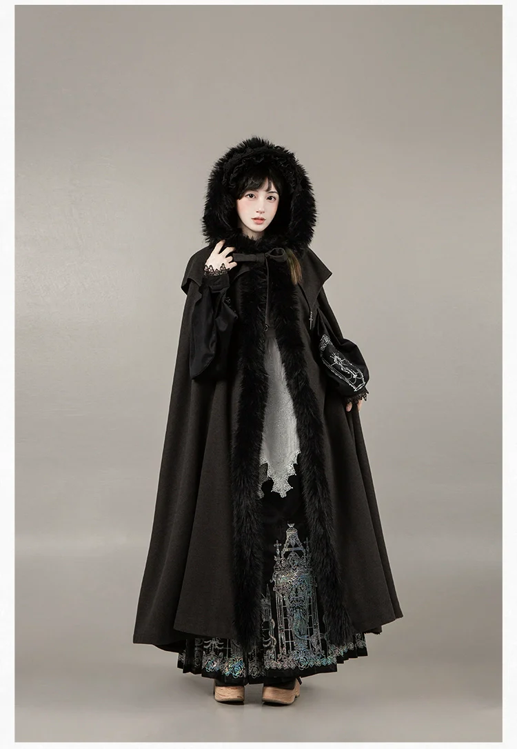 With PUJI - Raven's Night Song - Oriental Aesthetics Gothic Lolita Dress Set - Image 56