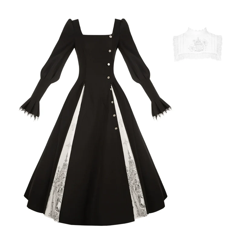 With PUJI - Raven's Night Song - Oriental Aesthetics Gothic Lolita Dress Set - Image 60
