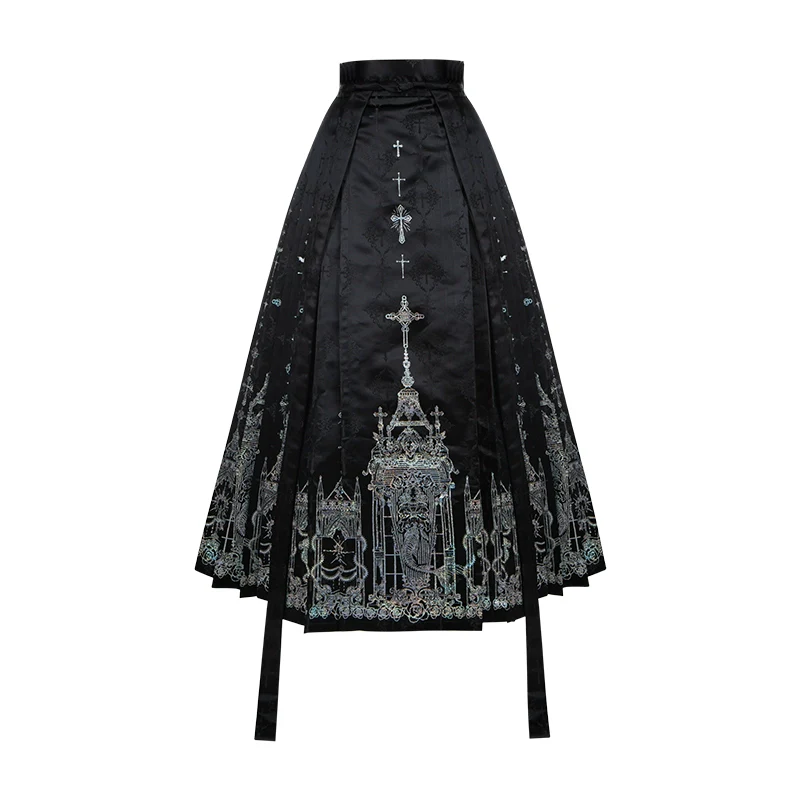 With PUJI - Raven's Night Song - Oriental Aesthetics Gothic Lolita Dress Set - Image 63