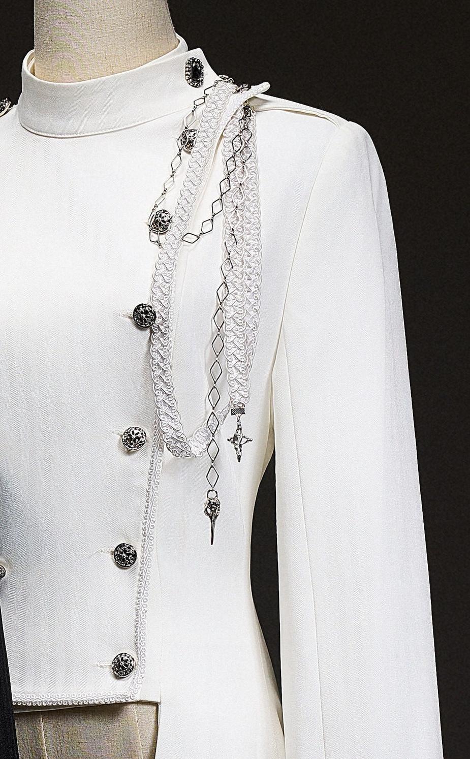 Eternal Moonlit Night - Ouji Lolita Coat, Double-Breasted High-Low Hem - Image 11