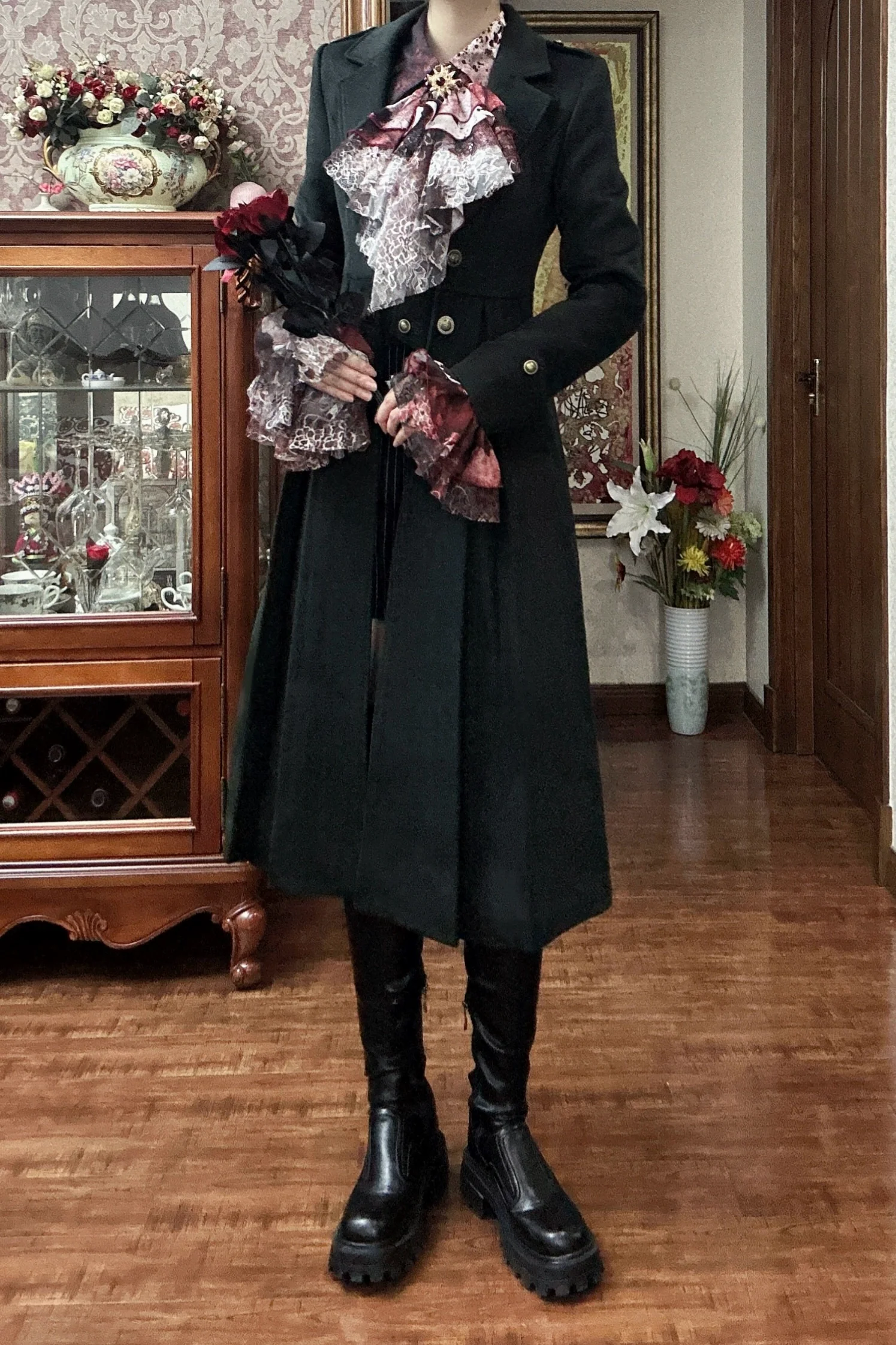 Gazing Galactic - Ouji Lolita Coat Winter Gothic Prince Wool Outwear - Image 3
