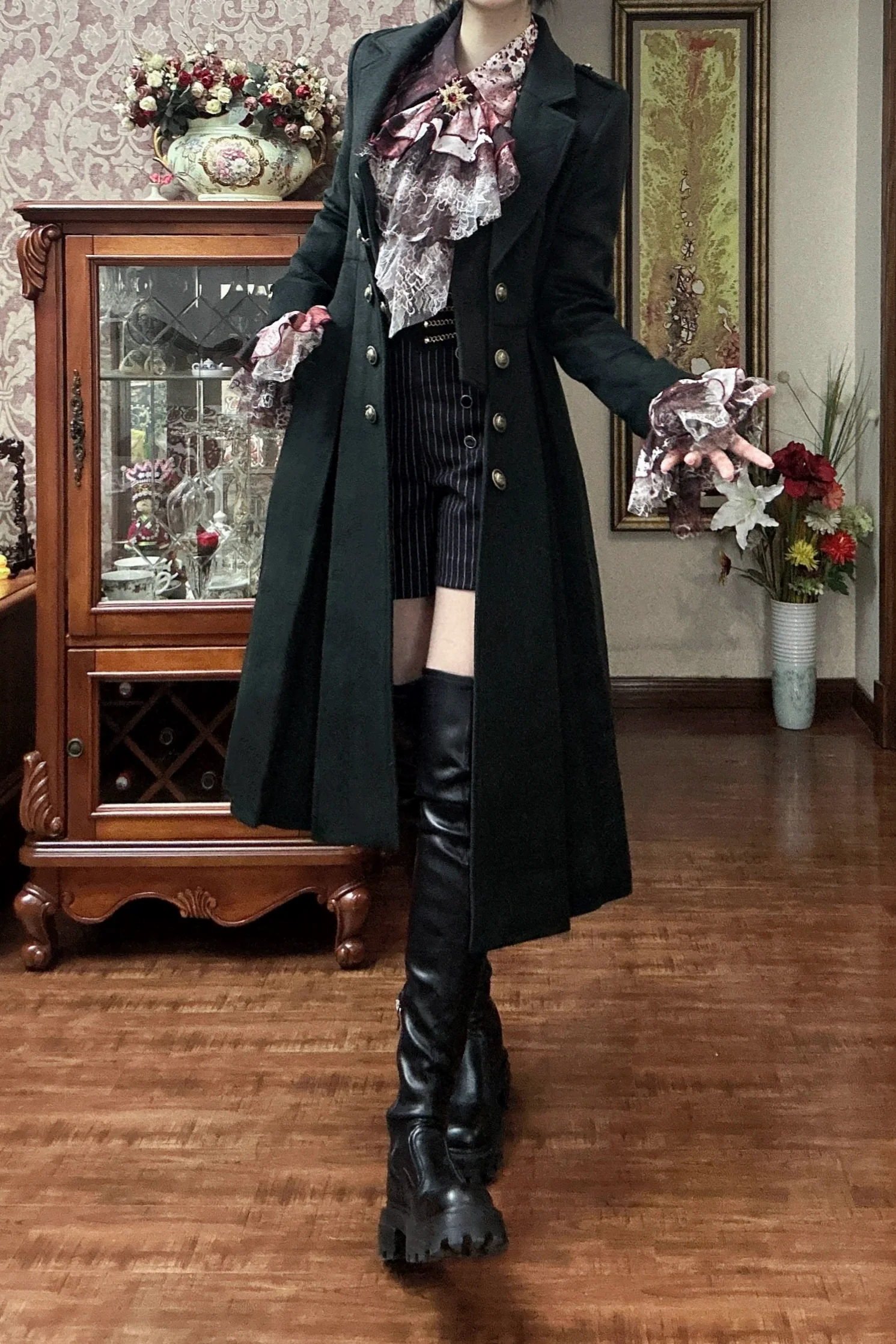 Gazing Galactic - Ouji Lolita Coat Winter Gothic Prince Wool Outwear - Image 4