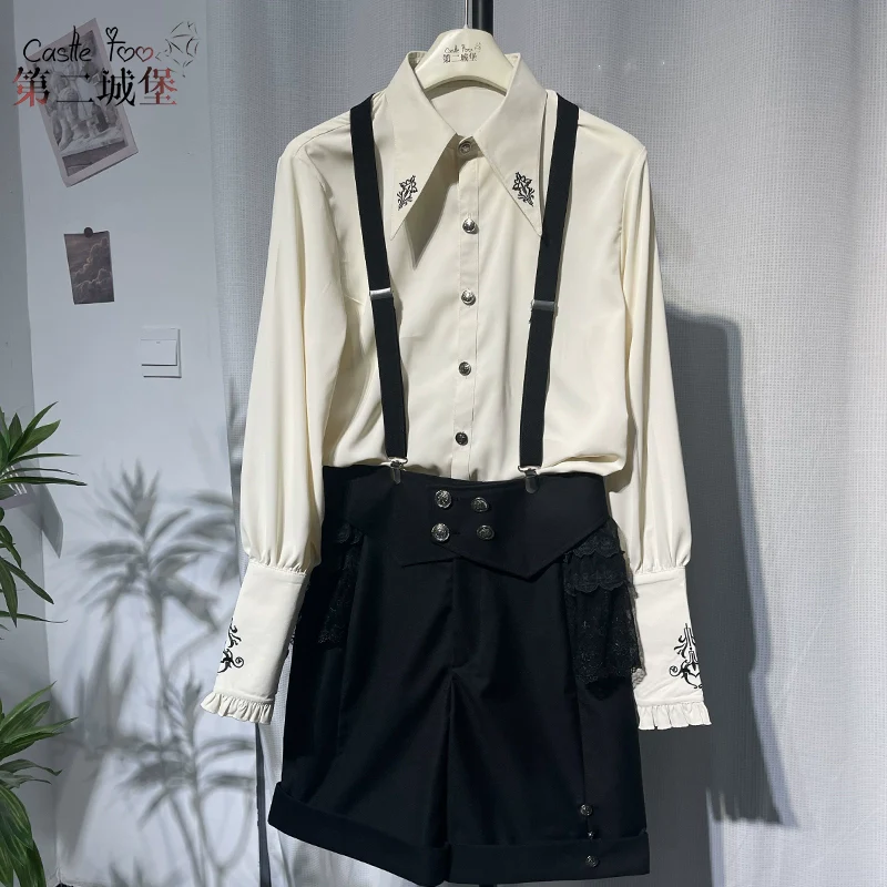 Night Raven Magic - Ouji Lolita Dress Set, Suspender Shorts & Cape - Image 44