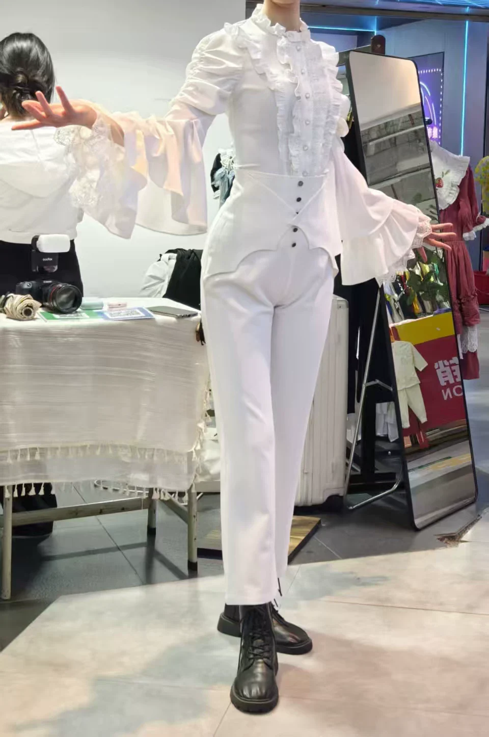 Earl of Drooping Wings - Ouji Lolita Flared Pants, Batwing Decoration - Image 22
