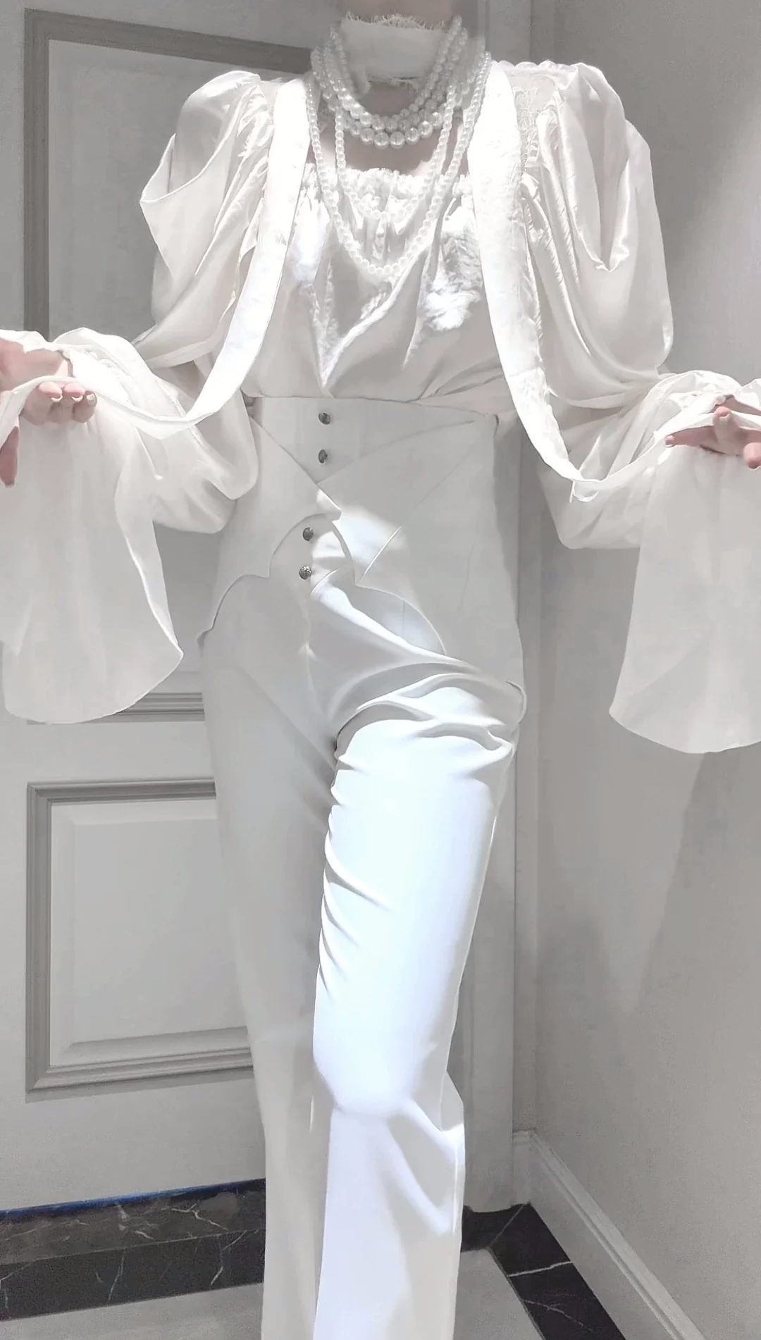 Earl of Drooping Wings - Ouji Lolita Flared Pants, Batwing Decoration - Image 30
