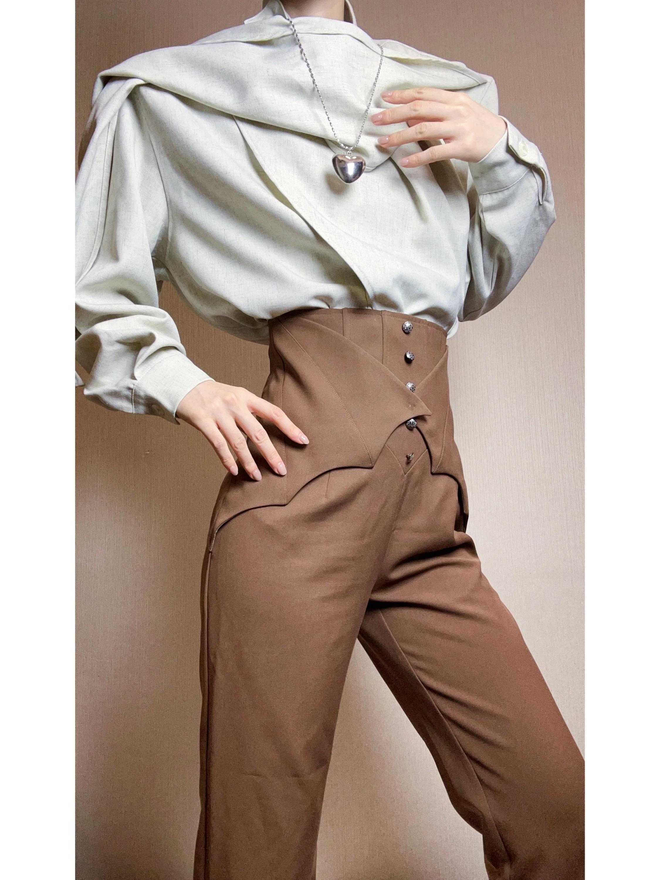 Earl of Drooping Wings - Ouji Lolita Flared Pants, Batwing Decoration - Image 31