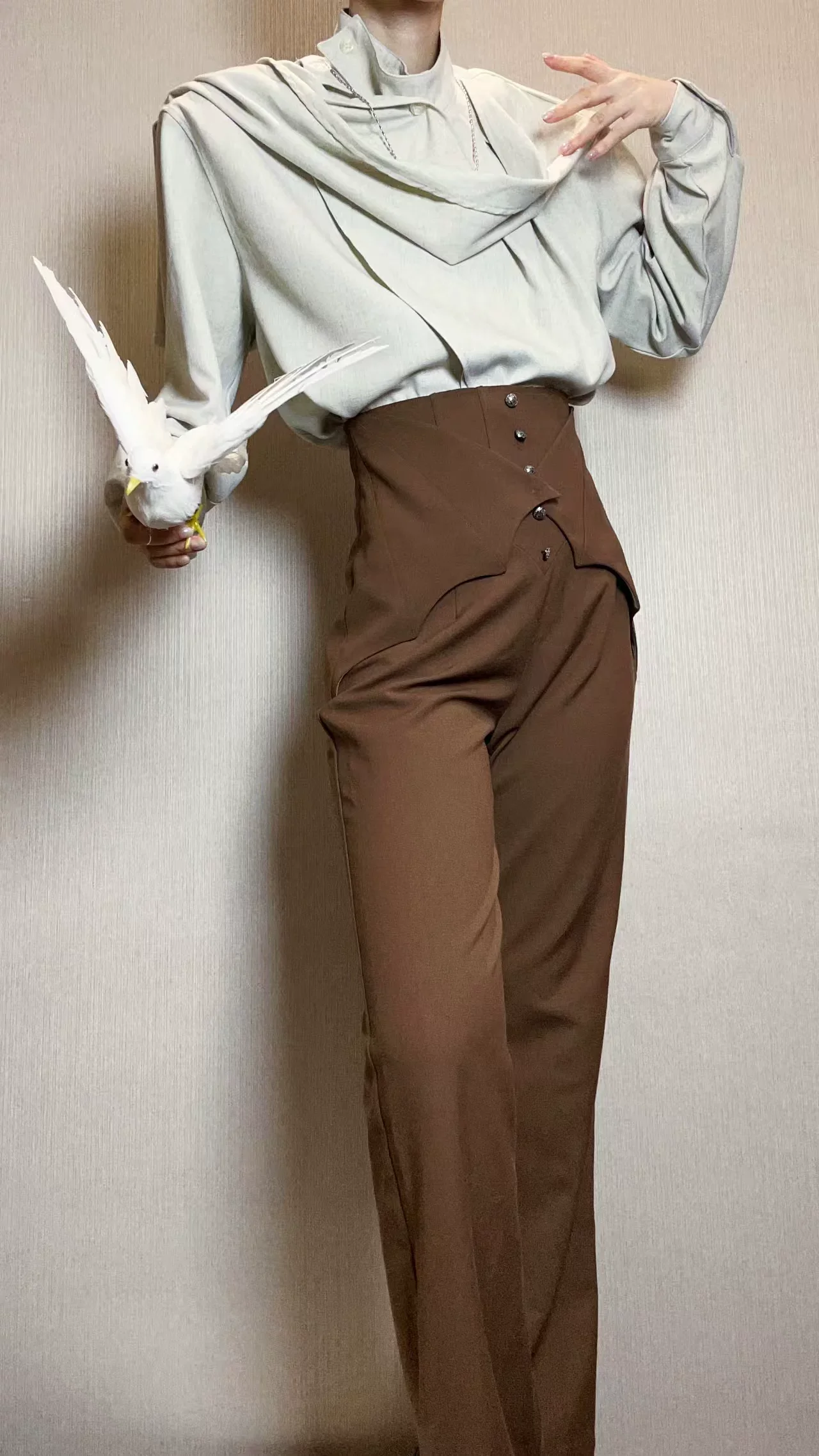 Earl of Drooping Wings - Ouji Lolita Flared Pants, Batwing Decoration - Image 34