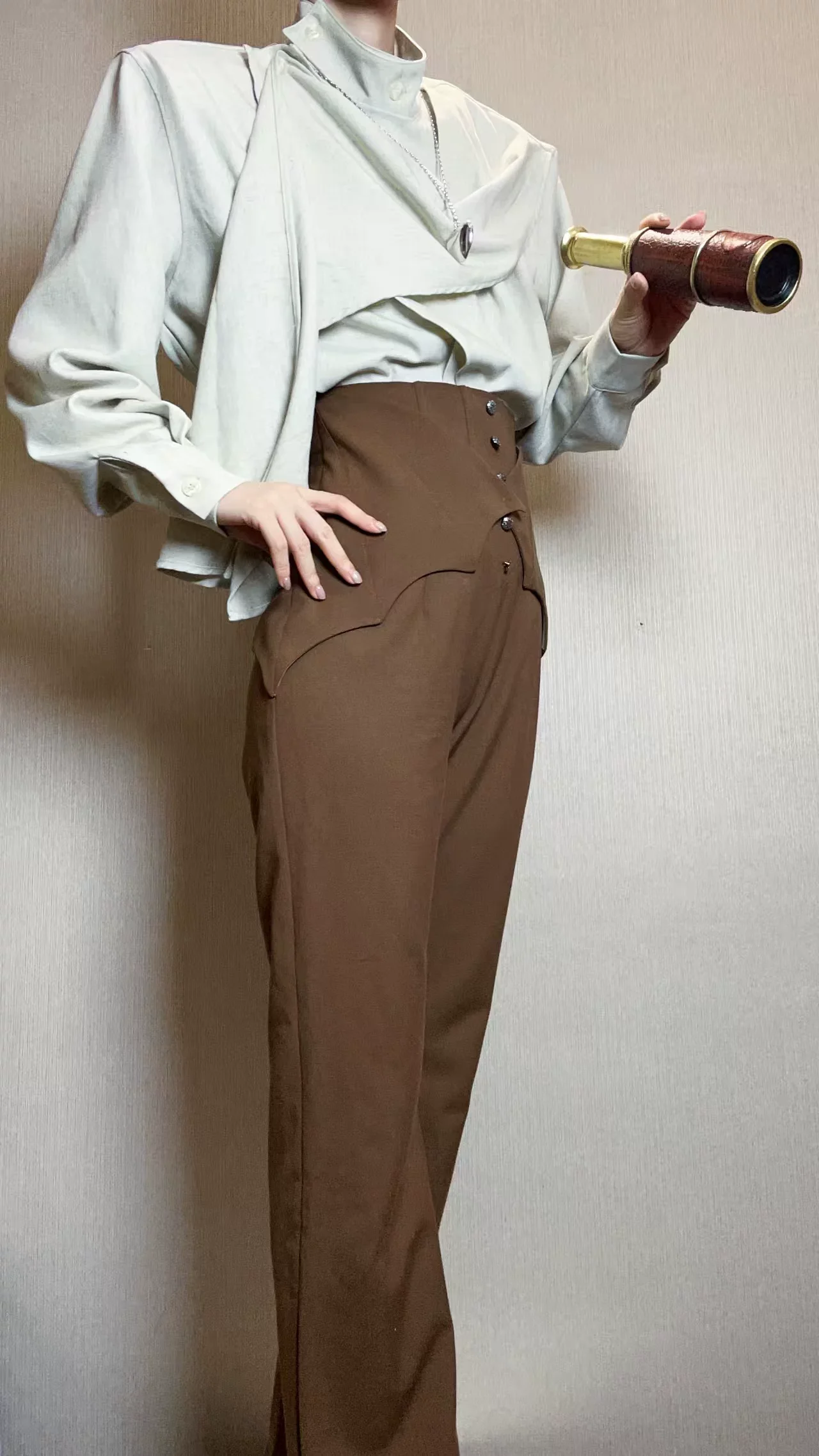 Earl of Drooping Wings - Ouji Lolita Flared Pants, Batwing Decoration - Image 37