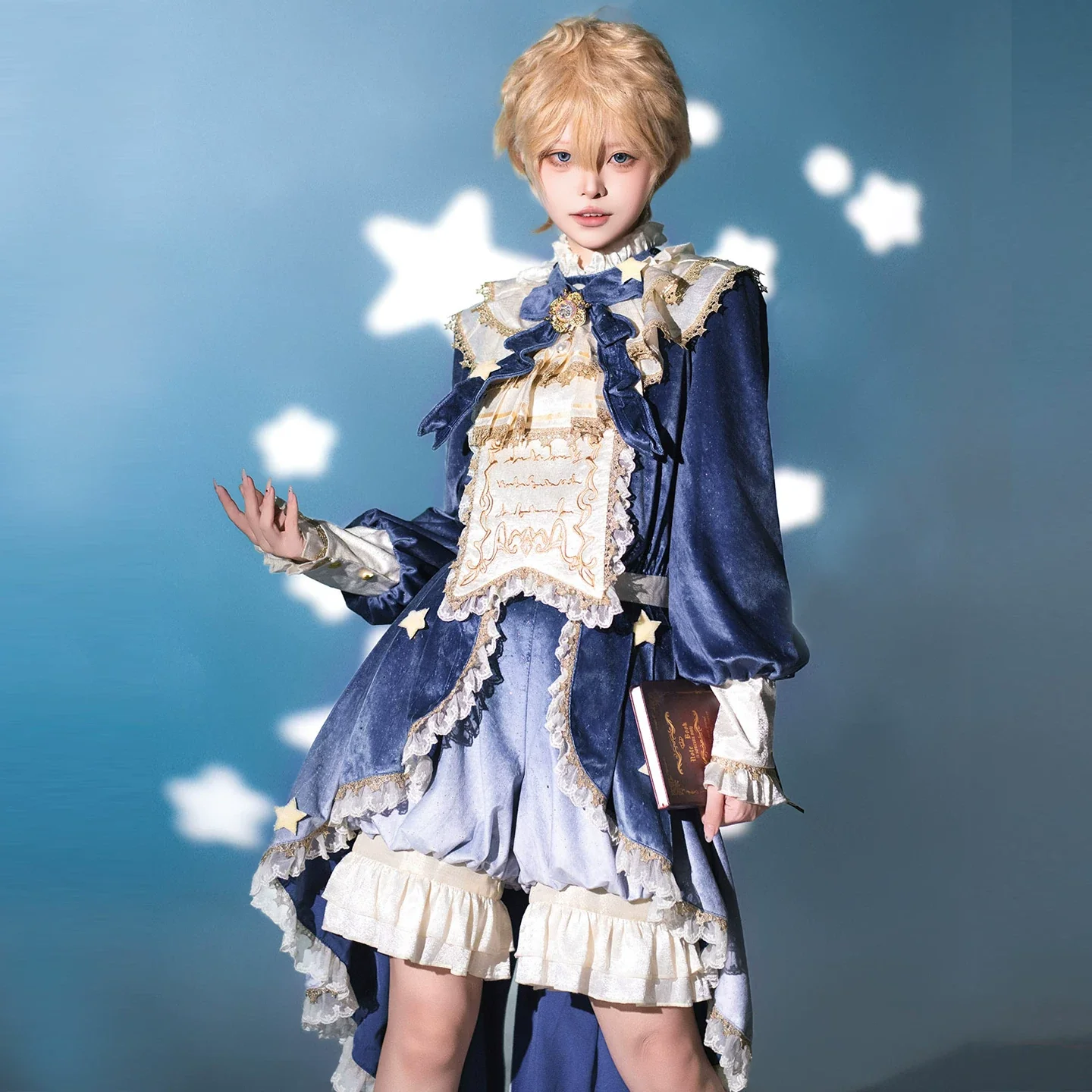Dream Cloud - Ouji Lolita High-Low Tailcoat, Puffy Lantern Shorts - Image 12