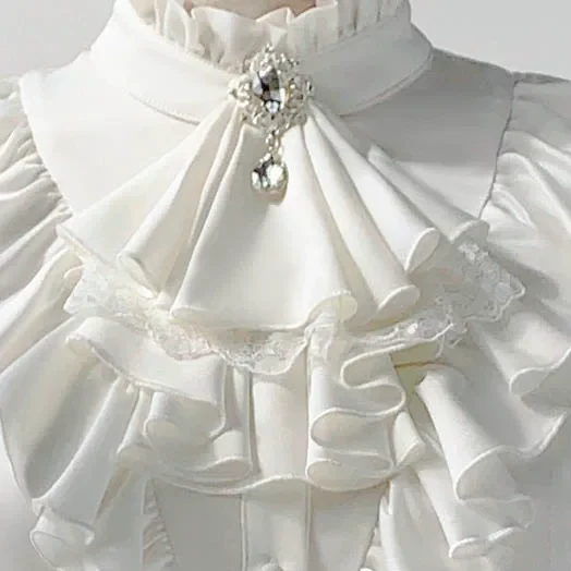 Night & Day Sonata - Ouji Lolita Layered Jabot, Metal Chain Brooch - Image 6