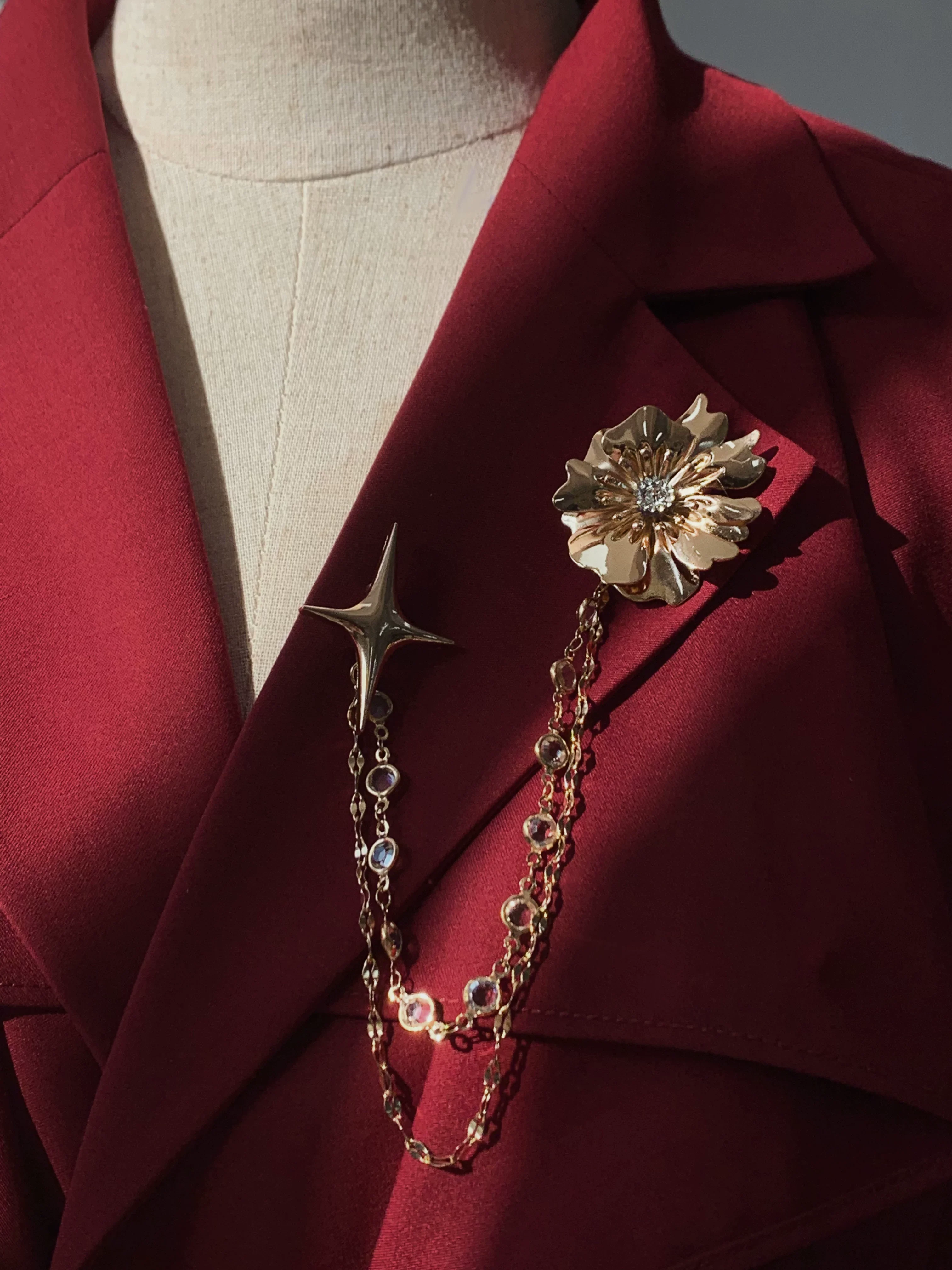 Night & Day Sonata - Ouji Lolita Layered Jabot, Metal Chain Brooch - Image 7