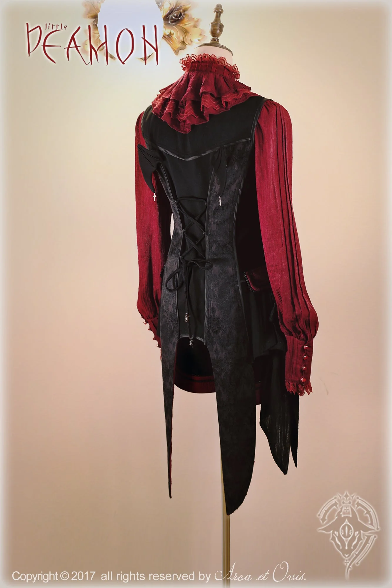 Little Devil - Ouji Lolita Long Sleeve Shirt, Ruffled Lace - Image 6