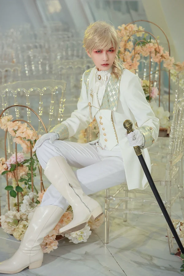 Eternal Rose Knight - Ouji Lolita Long Sleeve Shirt, Stand Collar - Image 2