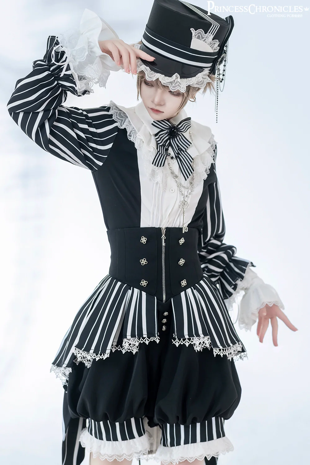 Fancy Trick - Ouji Lolita Long Sleeve Shirt Vintage Shorts Suit - Image 10
