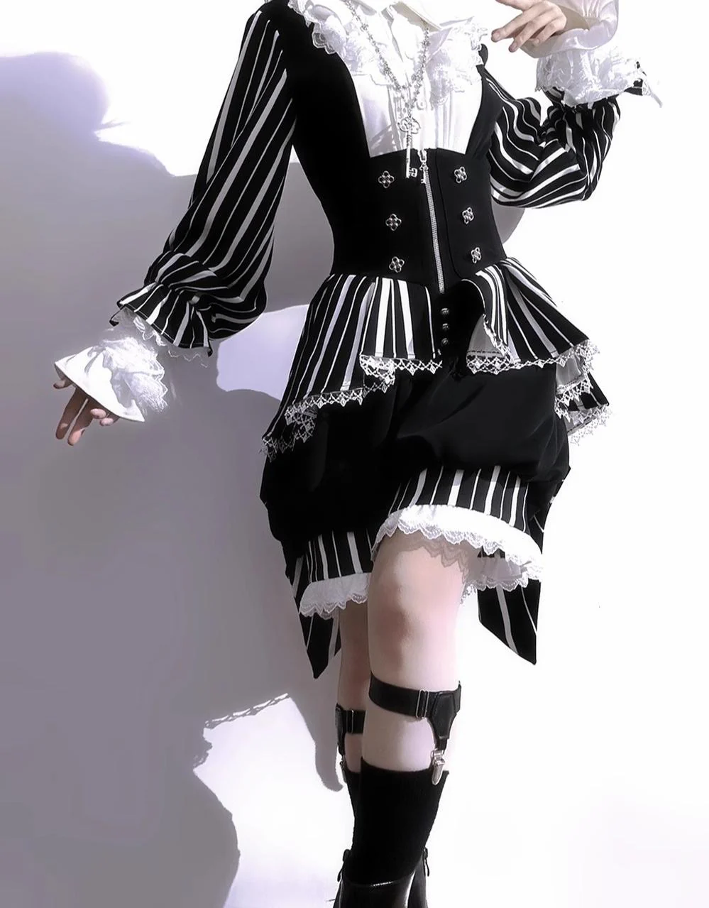 Fancy Trick - Ouji Lolita Long Sleeve Shirt Vintage Shorts Suit - Image 15