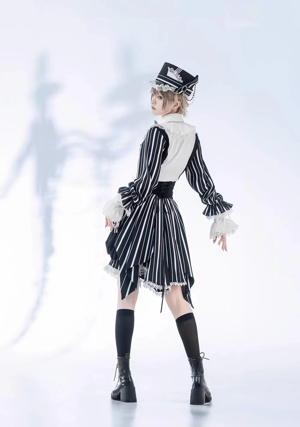 Fancy Trick - Ouji Lolita Long Sleeve Shirt Vintage Shorts Suit - Image 9