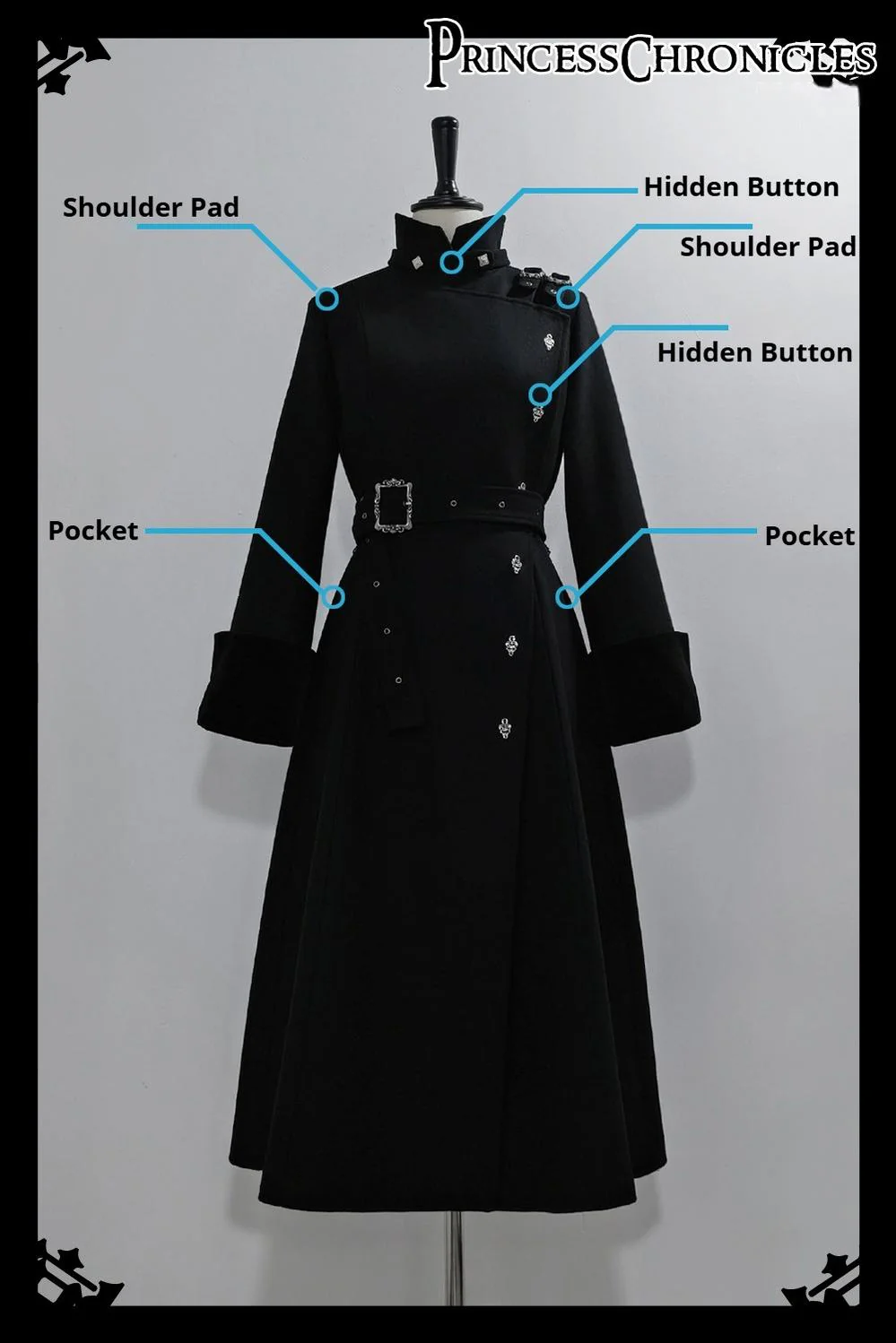 Breakwave - Ouji Lolita Overcoat Retro Single-Breasted Handsome Coat - Image 4