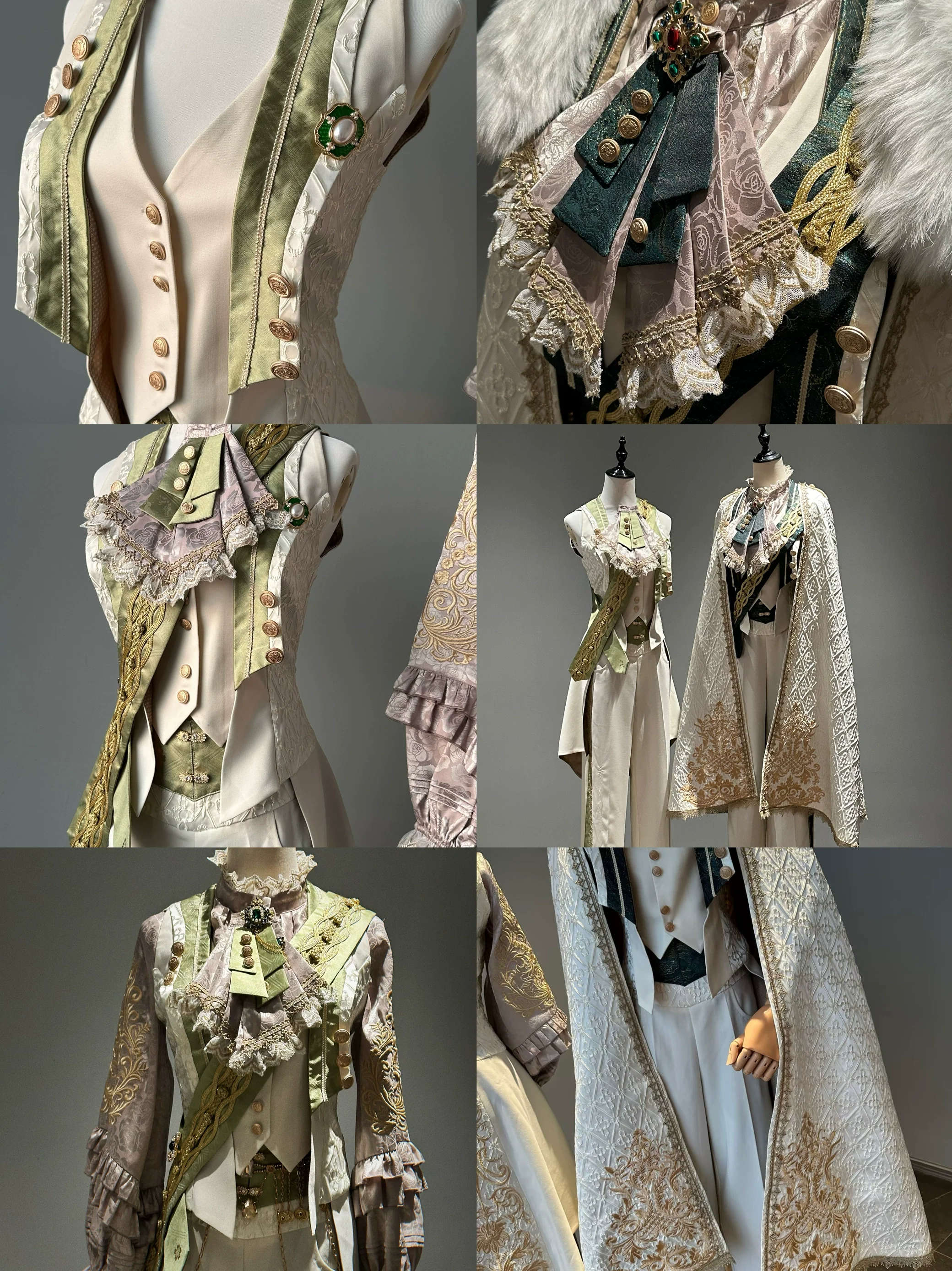 Narsesus - Ouji Lolita Pants Suit Retro European Prince Cape Shirt Vest - Image 15