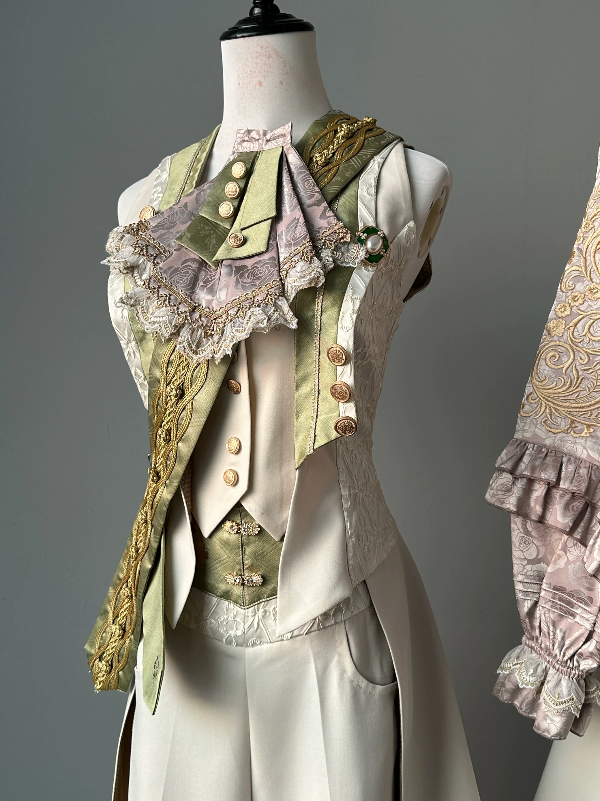 Narsesus - Ouji Lolita Pants Suit Retro European Prince Cape Shirt Vest - Image 16