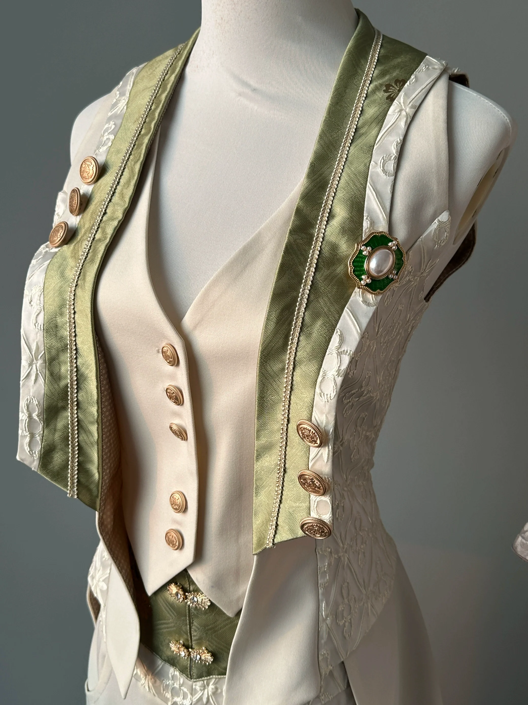 Narsesus - Ouji Lolita Pants Suit Retro European Prince Cape Shirt Vest - Image 8