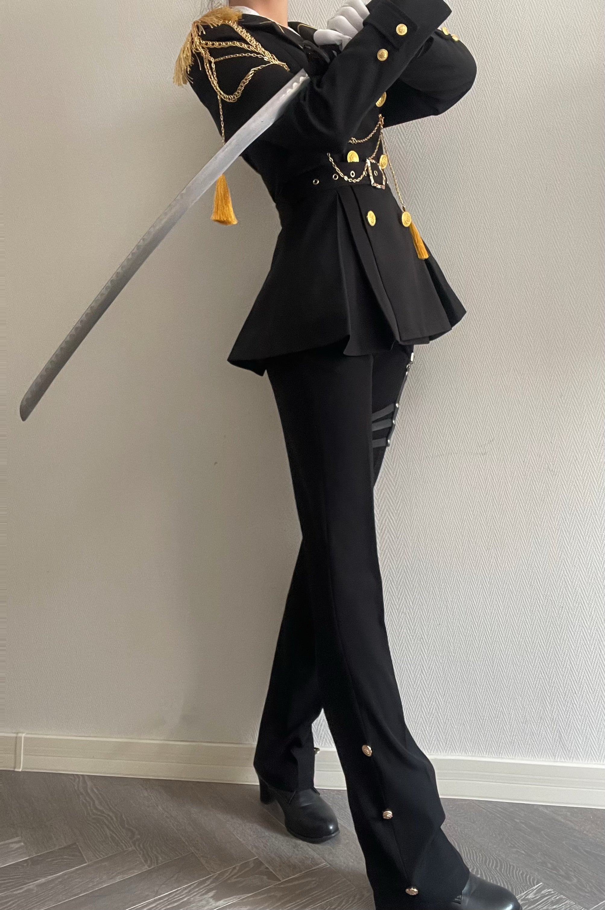 Gazing Galactic - Dawnbreak - Ouji Lolita Pants Suit with Military Coat and Cape - Image 11