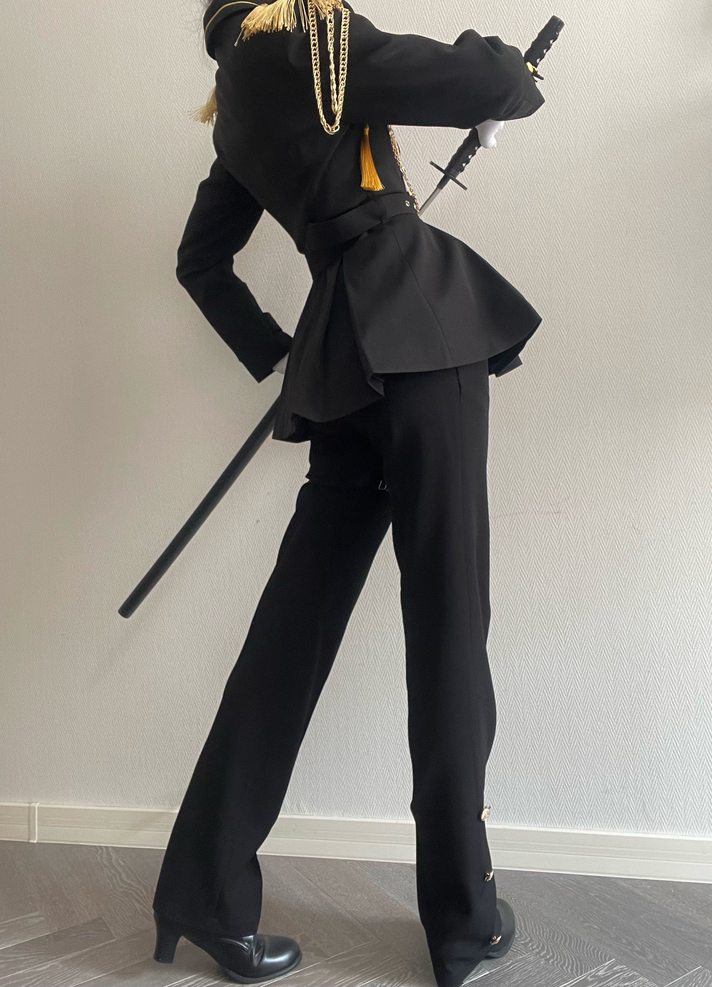 Gazing Galactic - Dawnbreak - Ouji Lolita Pants Suit with Military Coat and Cape - Image 14
