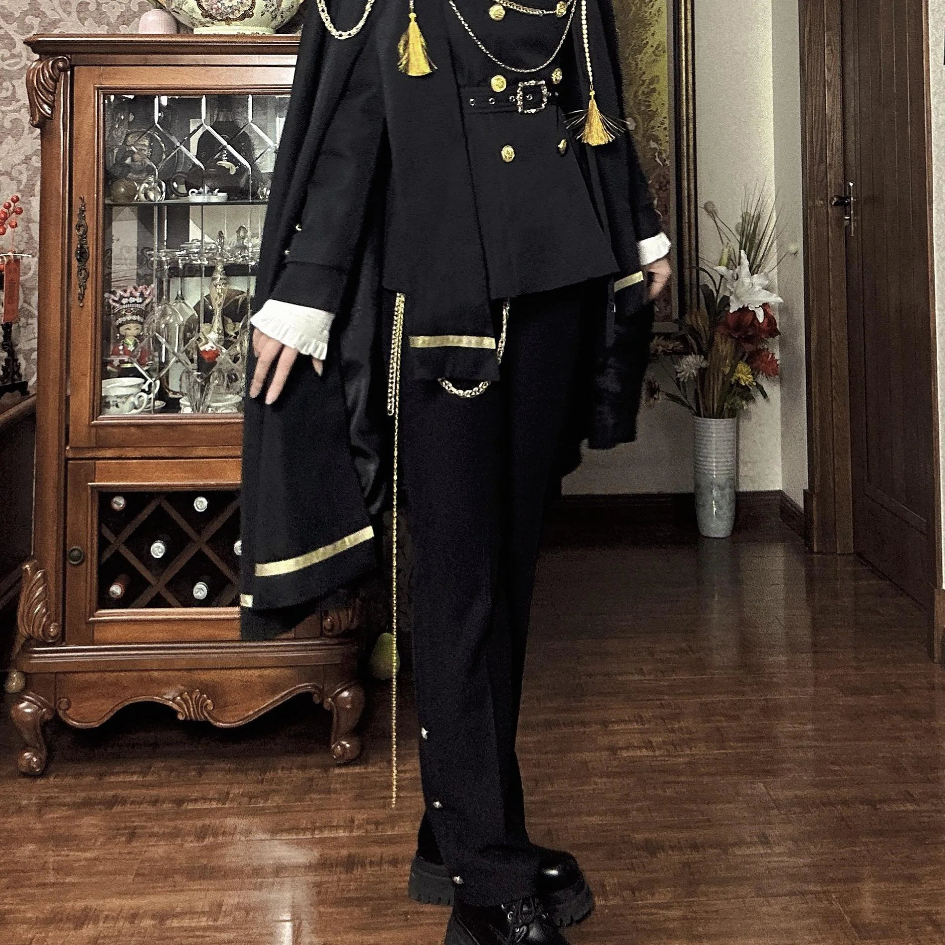 Gazing Galactic - Dawnbreak - Ouji Lolita Pants Suit with Military Coat and Cape - Image 5