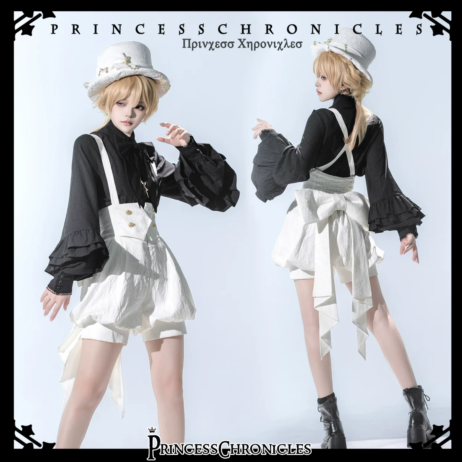 Doll - Ouji Lolita Pink Blouse & White Shorts - Image 13