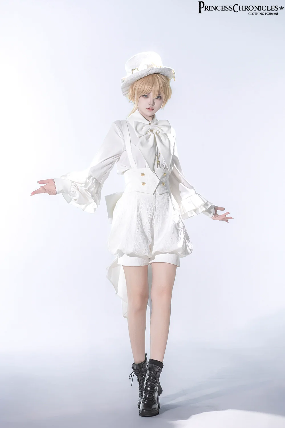 Doll - Ouji Lolita Pink Blouse & White Shorts - Image 6