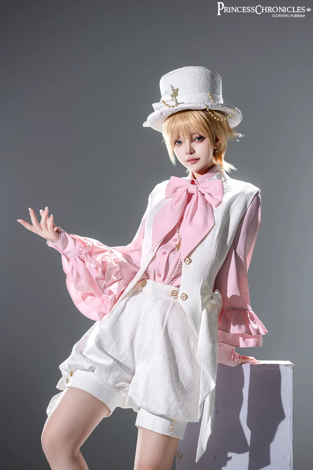 Doll - Ouji Lolita Pink Blouse & White Shorts - Image 8