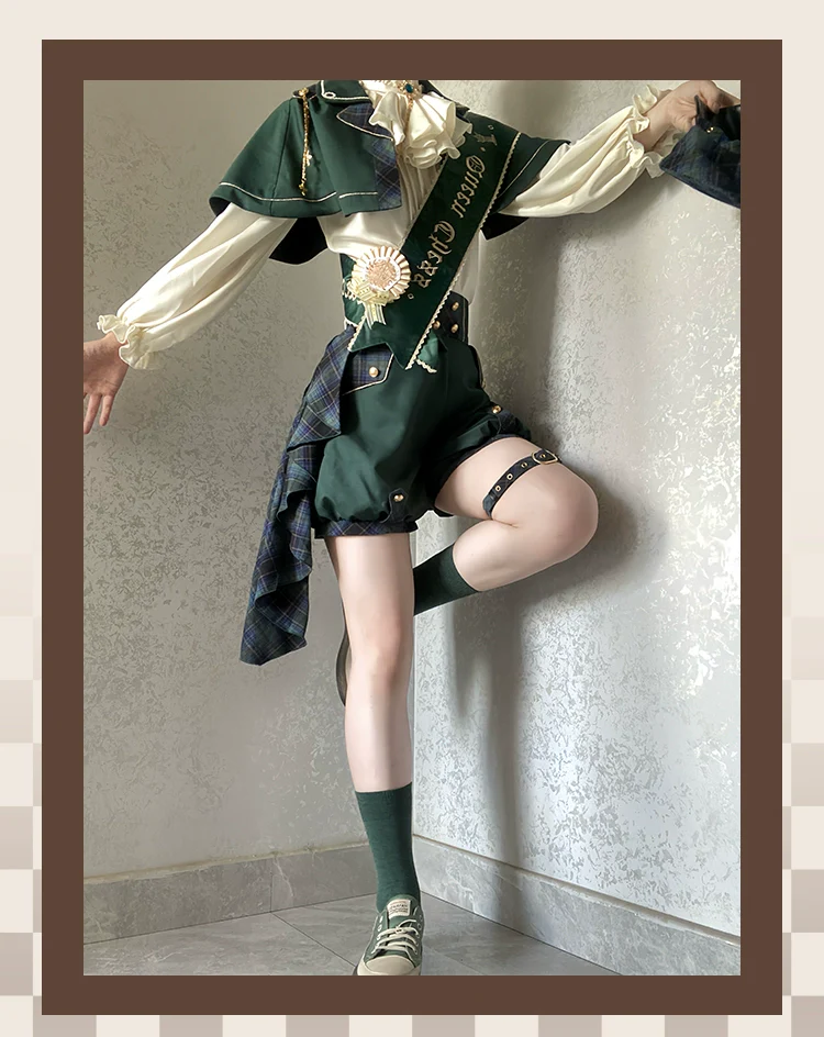 Queen's Chess - Ouji Lolita Cape Shirt & Shorts Set - Image 14