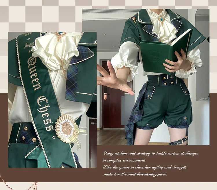 Queen's Chess - Ouji Lolita Cape Shirt & Shorts Set - Image 16