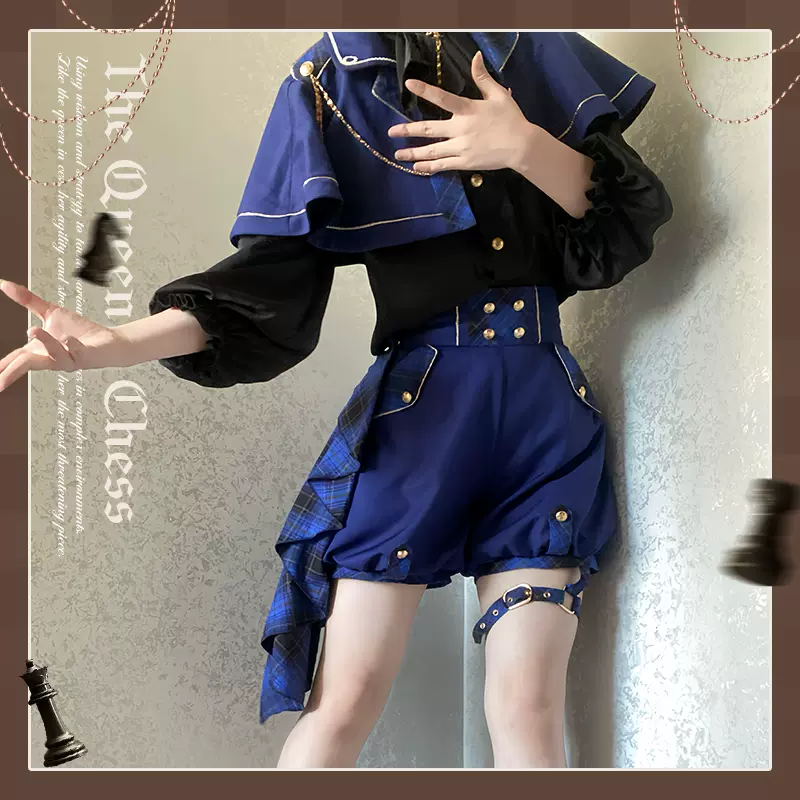 Queen's Chess - Ouji Lolita Cape Shirt & Shorts Set - Image 20