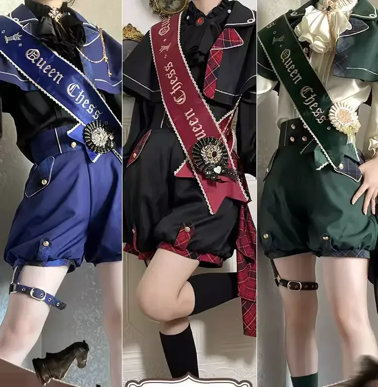 Queen's Chess - Ouji Lolita Cape Shirt & Shorts Set - Image 24
