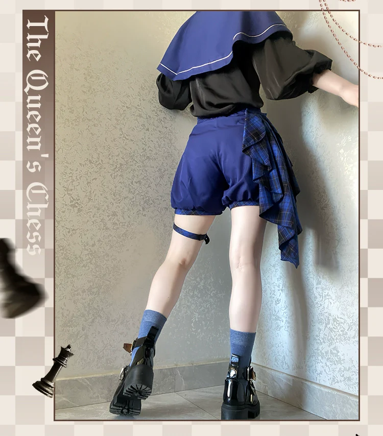 Queen's Chess - Ouji Lolita Cape Shirt & Shorts Set - Image 4