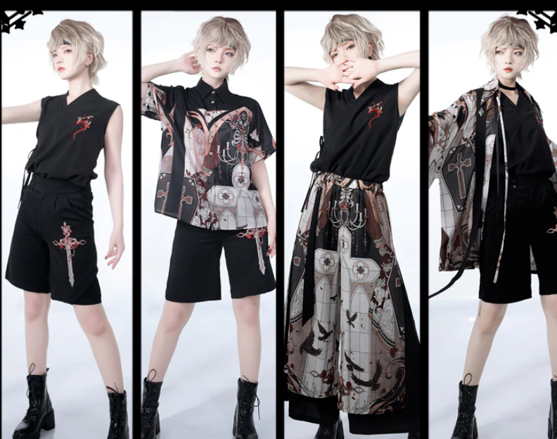 Night Instructions - Chinese Style Printed Loose Trousers - Image 5