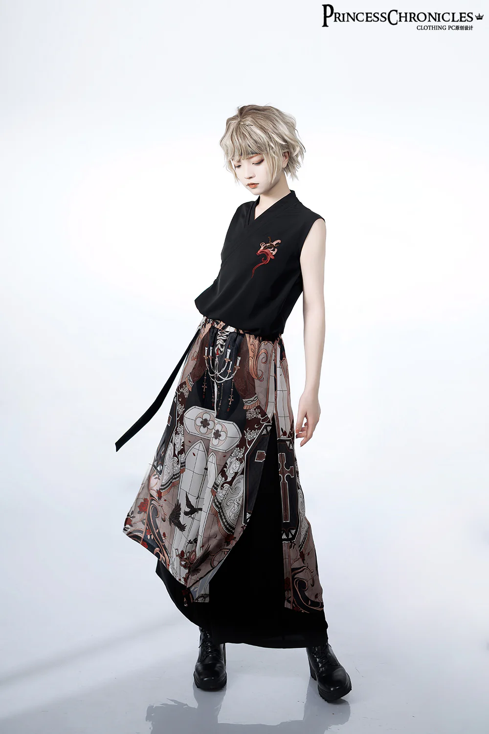 Night Instructions - Chinese Style Printed Loose Trousers - Image 9