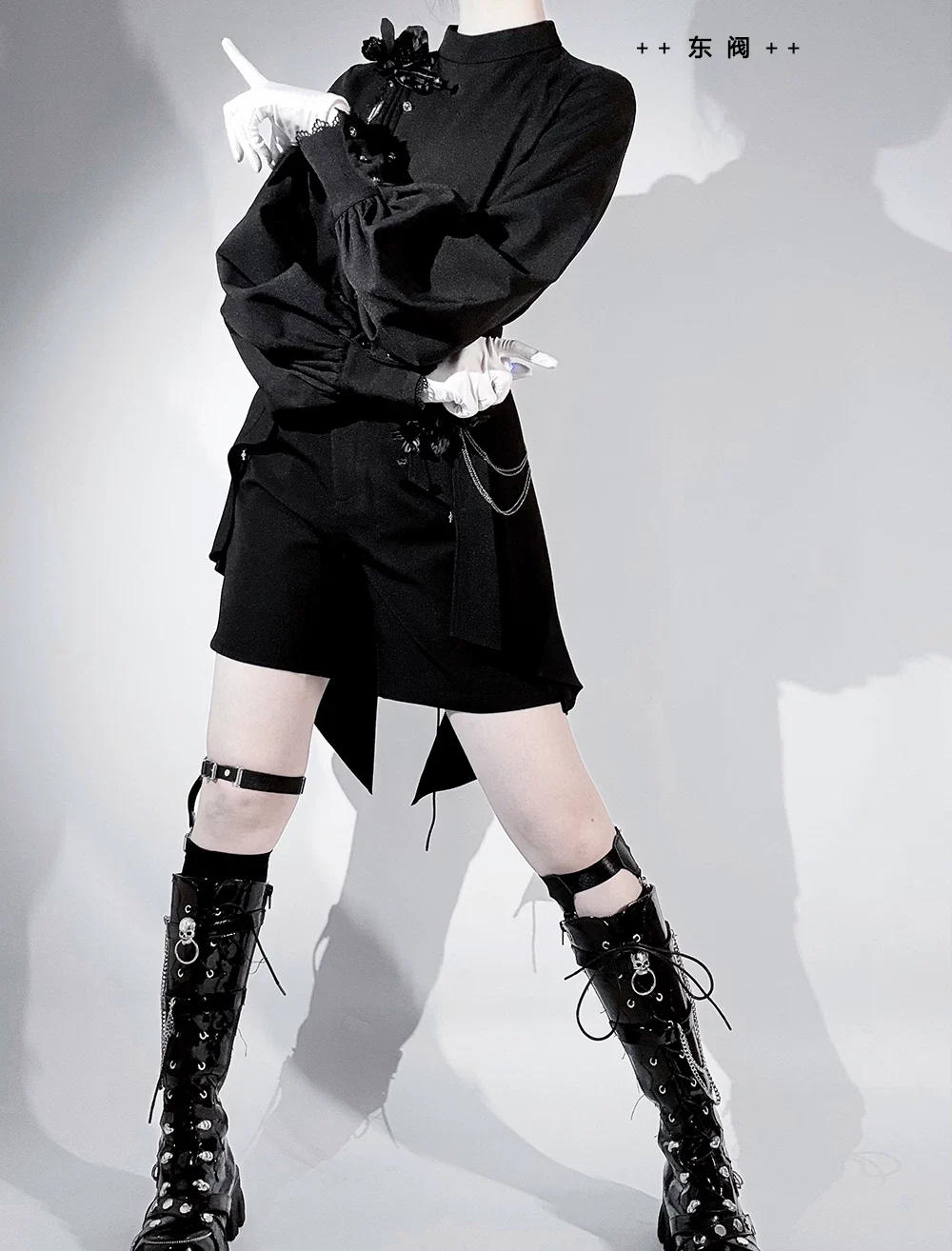 Rose's Will - Ouji Lolita Shirt, High-Low Hem Shorts - Image 10