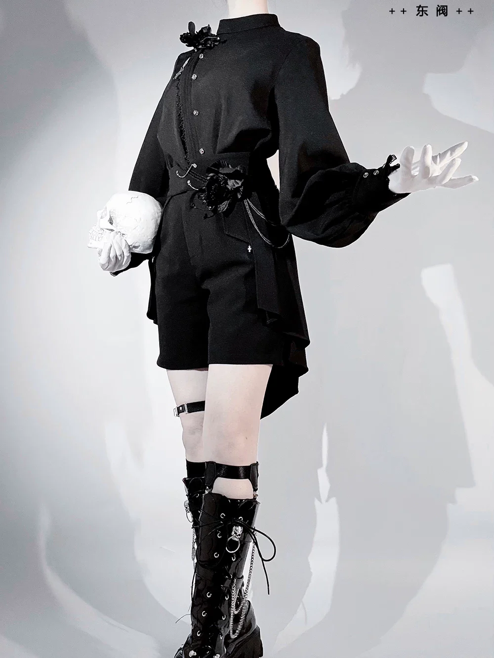 Rose's Will - Ouji Lolita Shirt, High-Low Hem Shorts - Image 11