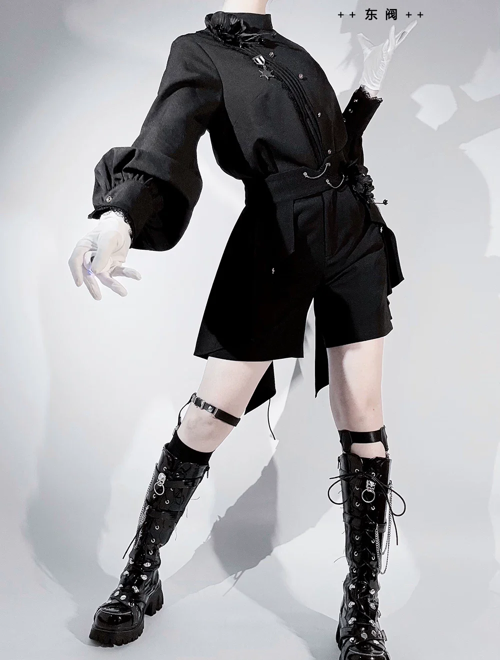Rose's Will - Ouji Lolita Shirt, High-Low Hem Shorts - Image 12