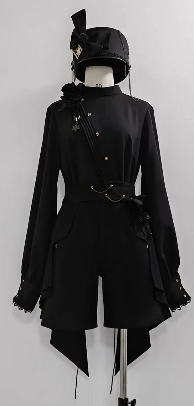 Rose's Will - Ouji Lolita Shirt, High-Low Hem Shorts - Image 13