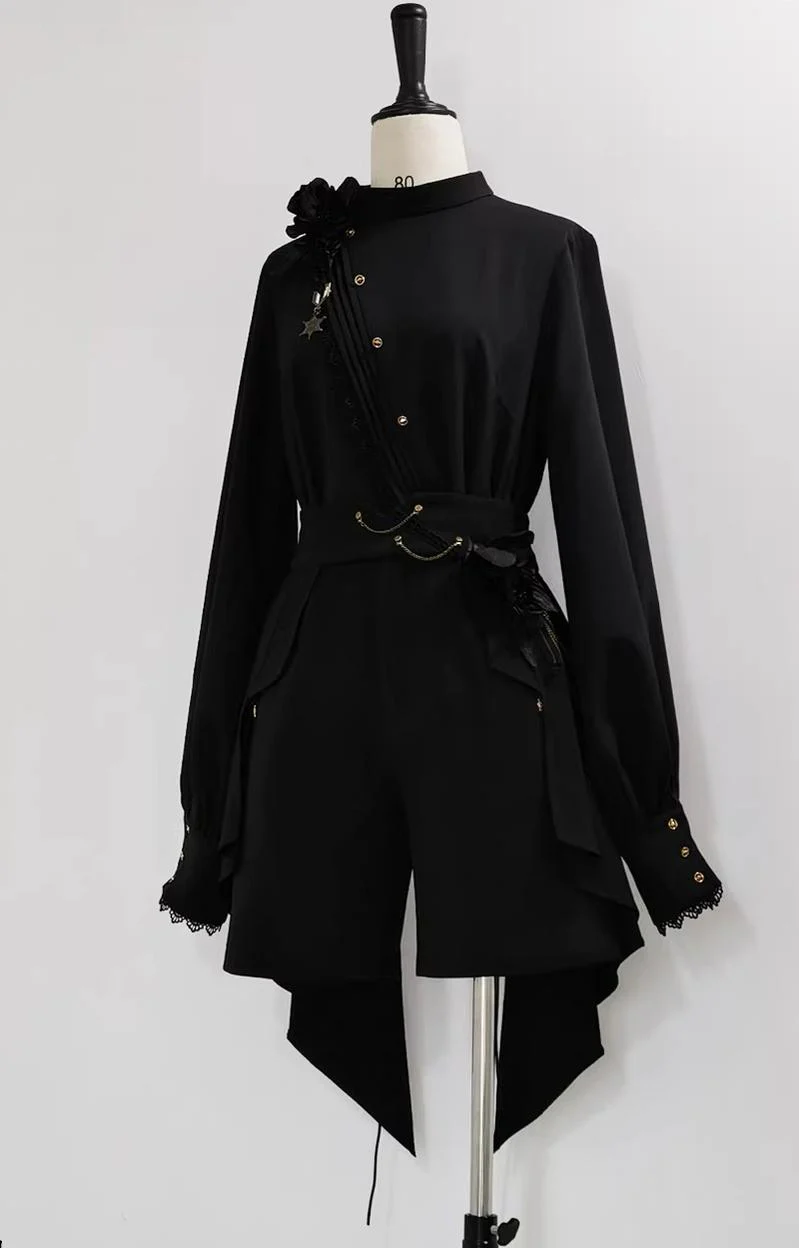 Rose's Will - Ouji Lolita Shirt, High-Low Hem Shorts - Image 14