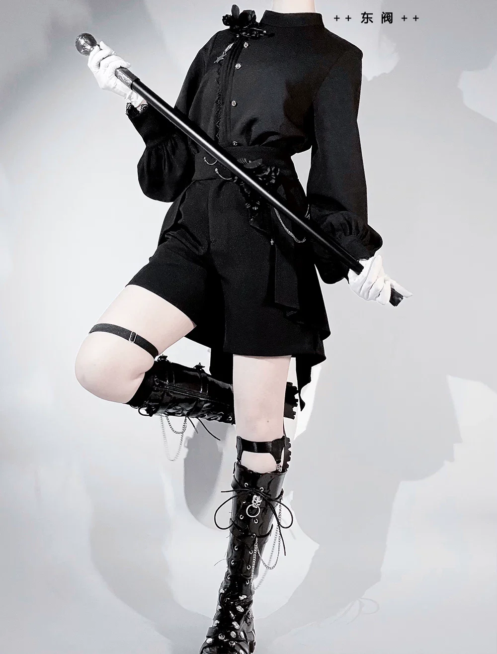 Rose's Will - Ouji Lolita Shirt, High-Low Hem Shorts - Image 9