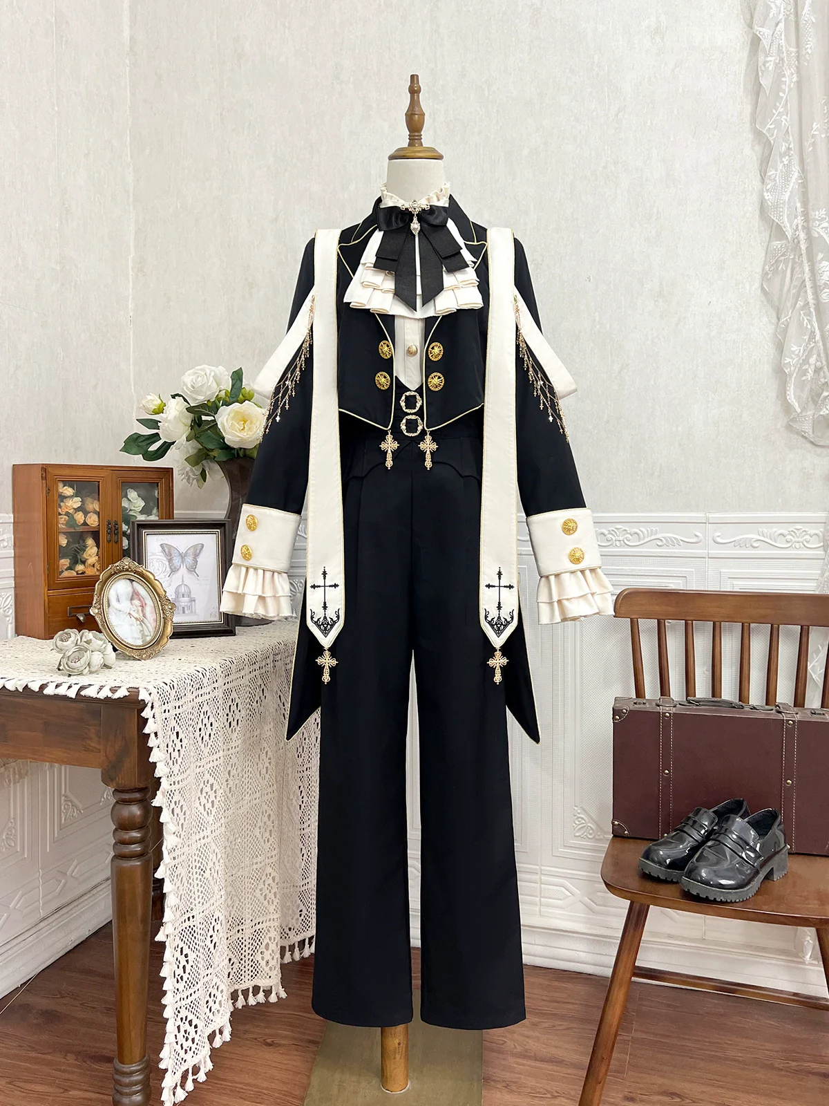 Ouji Lolita Shirt Suit Gothic Lolita Pants Set - Image 10
