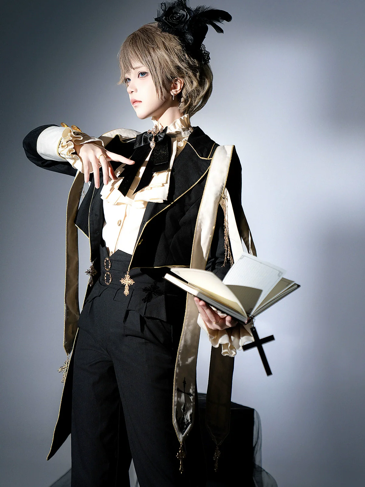Ouji Lolita Shirt Suit Gothic Lolita Pants Set - Image 4