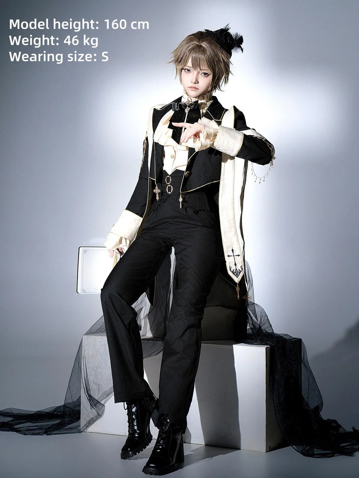 Ouji Lolita Shirt Suit Gothic Lolita Pants Set - Image 5
