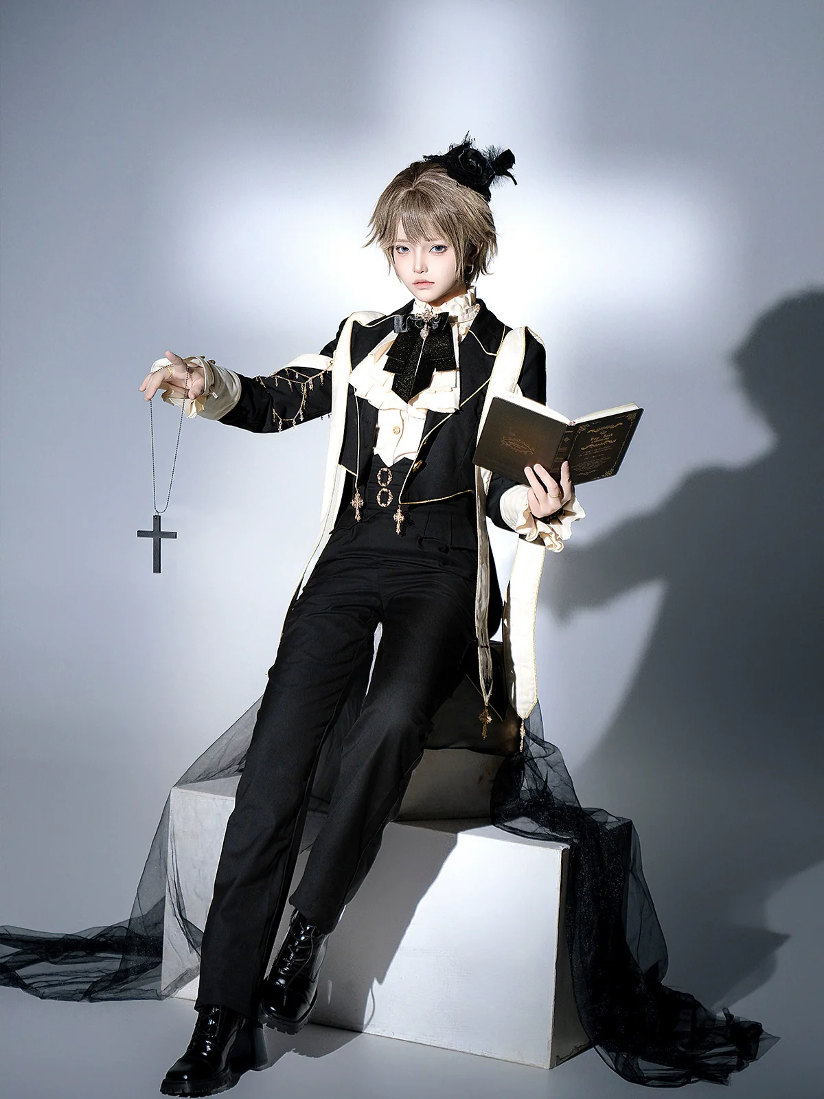 Ouji Lolita Shirt Suit Gothic Lolita Pants Set - Image 6